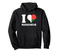 I Love Madagascar Malagasy Pride Madagascar Flag Heart Pullover Hoodie
