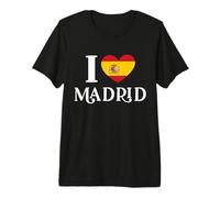 I Love Madrid Spain Spanish Heart Flag Premium T-Shirt