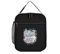I Love Mama Mom Reusable Lunch Bag Insulated Lunchbox Portable Tote Bags with Adjustable Hand Strap for Work Picnic Travel