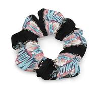 I Love Mama Mom Soft Satin Scrunchies Fashion Print Hair Ties Big Ponytail Holder Birthday Gift for Women
