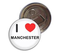 I Love Manchester - 55mm Fridge Magnet Bottle Opener