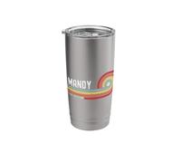 I Love Mandy Personalized Retro Sunset First Name Stainless Steel Insulated Tumbler