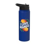 I Love Mango Bold Tropical Fruit Statement Stainless Steel Insulated Water Bottle