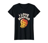 I Love Mango Tropical Fruit Lover Design Value Graphic T-Shirt, Women, Black, XL