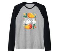 I Love Mango Vibrant Tropical Fun Raglan Baseball Tee