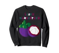 I LOVE MANGOSTEEN - EXOTIC FRUIT DESIGN IN PURPLE AND GREEN Sweatshirt