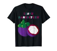 I LOVE MANGOSTEEN - EXOTIC FRUIT DESIGN IN PURPLE AND GREEN T-Shirt