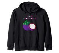 I LOVE MANGOSTEEN - EXOTIC FRUIT DESIGN IN PURPLE AND GREEN Zip Hoodie