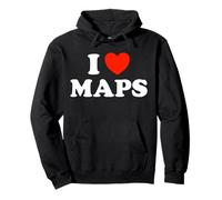 I Love Maps Funny Atlas Geographical Book Globe Navigate Fan Pullover Hoodie