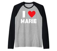 I Love Marie Raglan Baseball Tee