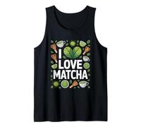 I Love Matcha Leaf Whisk Mug Design Tank Top