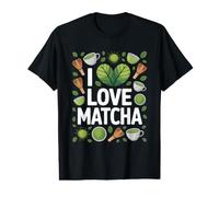 I Love Matcha Leaf Whisk Mug Design Value Graphic T-Shirt