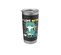 I Love Math and Cats Angry Math Cat Stainless Steel Insulated Tumbler