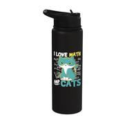 I Love Math and Cats Angry Math Cat Stainless Steel Insulated Water Bottle