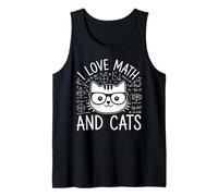 I Love Math and Cats Chalkboard Nerd Kitty Math Teacher Tank Top
