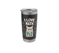 I Love Math and Cats Cute Design Stainless Steel Insulated Tumbler