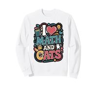 I Love Math and Cats Funny Nerdy Design Sweatshirt