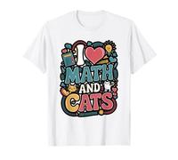 I Love Math and Cats Funny Nerdy Design T-Shirt