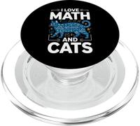 I Love Math And Cats Funny Teacher Student Kitten Nerd Style PopSockets PopGrip for MagSafe