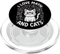 I Love Math And Cats Kitty Chalkboard Math Teacher PopSockets PopGrip for MagSafe