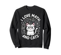 I Love Math And Cats Kitty Chalkboard Math Teacher Sweatshirt