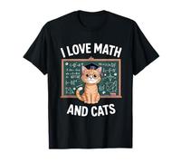 I Love Math and Cats Mathematics Funny Cat Lover T-Shirt