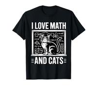 I Love Math and Cats Mathematics Funny Cat Lover T-Shirt
