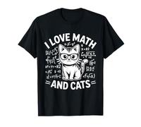I Love Math and Cats Mathematics Funny Cat Lover T-Shirt