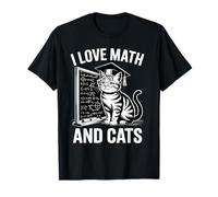 I Love Math and Cats Mathematics Funny Cat Lover T-Shirt