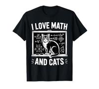 I Love Math and Cats Mathematics Funny Cat Lover T-Shirt