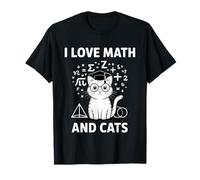 I Love Math and Cats Mathematics Funny Cat Lover T-Shirt
