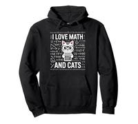 I love Math And Cats Mathematics Funny Math Cat Pullover Hoodie