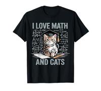 I Love Math and Cats Mathematics Funny Math Cat T-Shirt