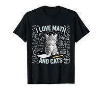 I Love Math and Cats Mathematics Funny Math Cat T-Shirt