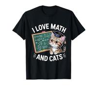 I Love Math and Cats Mathematics Funny Math Cat T-Shirt