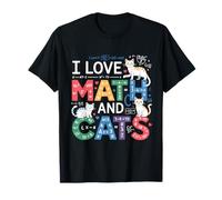I Love Math and Cats Mathematics Funny Math Cat T-Shirt