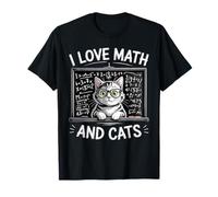 I Love Math and Cats Mathematics Funny Math Cat T-Shirt