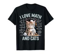 I Love Math and Cats Mathematics Funny Math Cat T-Shirt