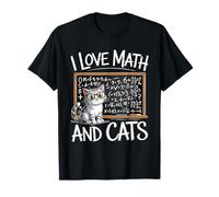 I Love Math and Cats Mathematics Funny Math Cat T-Shirt