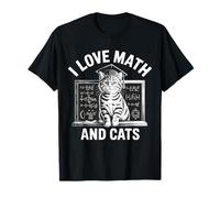 I Love Math and Cats Mathematics Funny Math Cat T-Shirt
