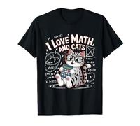 I Love Math and Cats Mathematics Funny Math Cat T-Shirt