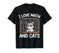 I Love Math and Cats Mathematics Funny Math Cat T-Shirt