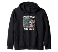 I love Math And Cats Mathematics Funny Math Cat Zip Hoodie