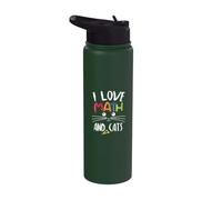 I Love Math and Cats Mathematics Stainless Steel Insulated Water Bottle