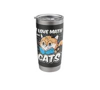 I Love Math and Cats Whimsical Fun Stainless Steel Insulated Tumbler