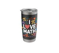 I Love Math Colorful Geometric Pi Symbols Stainless Steel Insulated Tumbler