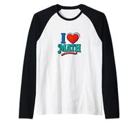 I Love Math Equation Nerd Humor for Teachers and Students Raglan Baseball Tee