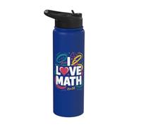 I Love Math Equations Enthusiast Design Stainless Steel Insulated Water Bottle