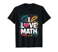 I Love Math Equations Enthusiast Design Value Graphic T-Shirt, Men, Black, M