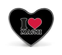 I Love Math Fashion Buttons Brooch Pins Heart Metal Badges Jewelry Gift Fo